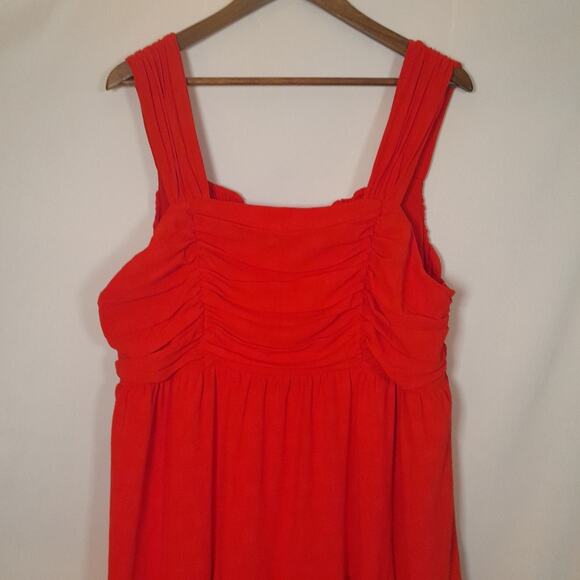Entro Dress Red Tiered Maxi Women XL EUC Boho Western Cottagecore Lagenlook - Picture 3 of 13